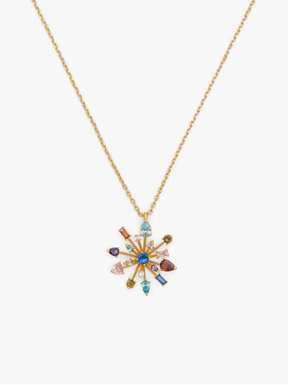 Kate Spade Firework flower statement Necklace Pendant gold plated NWT